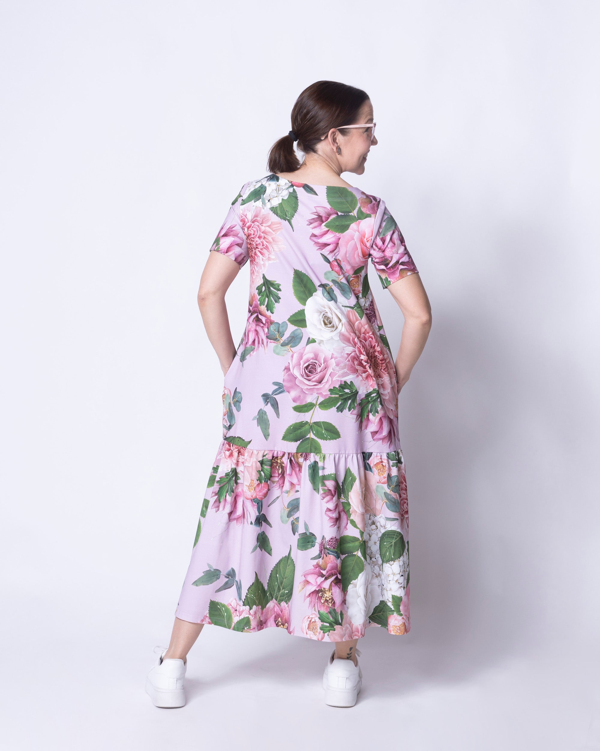 FRILLA dress, Kukkakimppu - light lavender