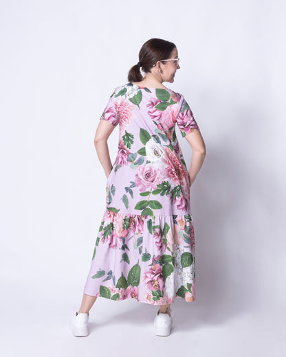 FRILLA dress, Kukkakimppu - light lavender