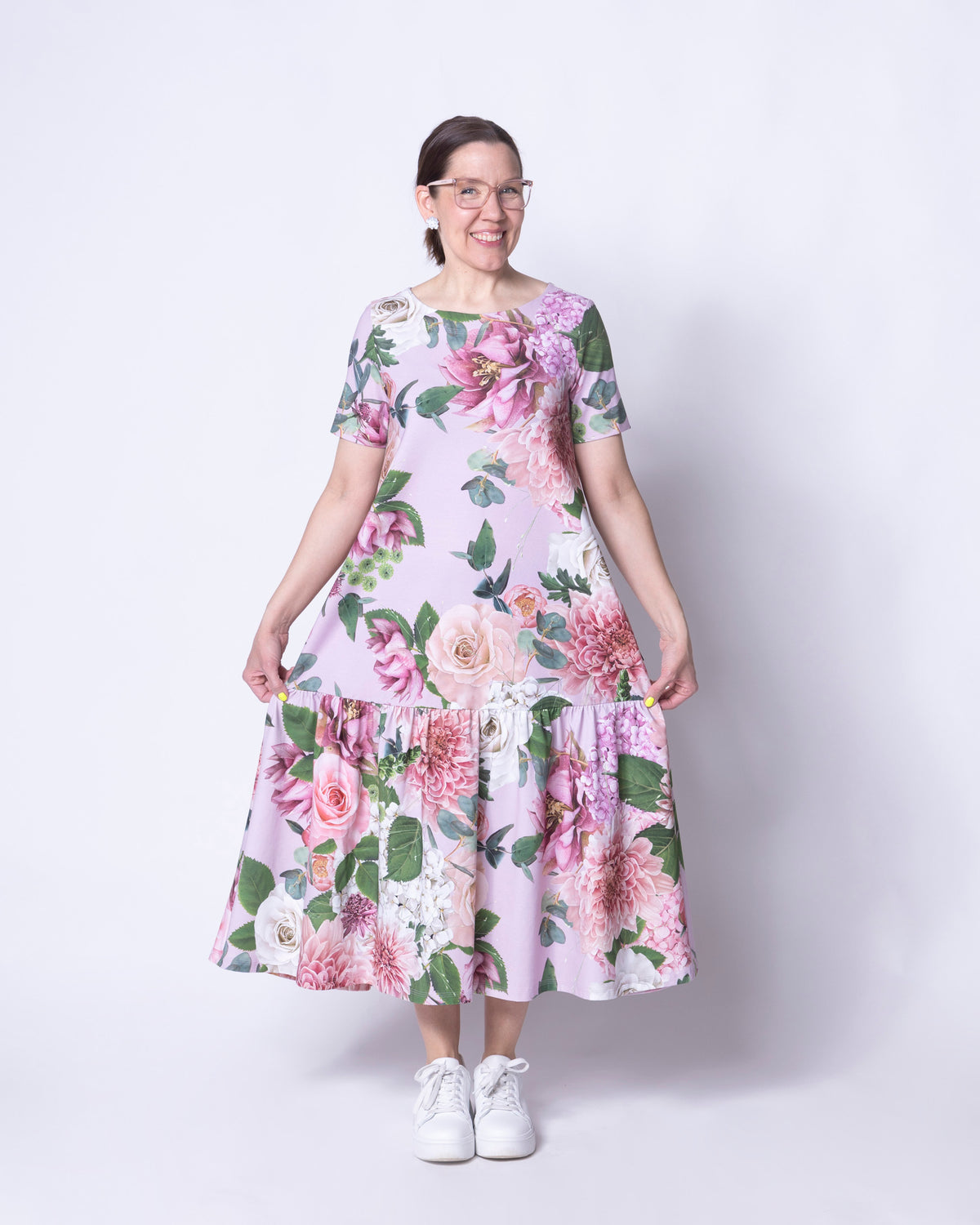 FRILLA dress, Kukkakimppu - light lavender