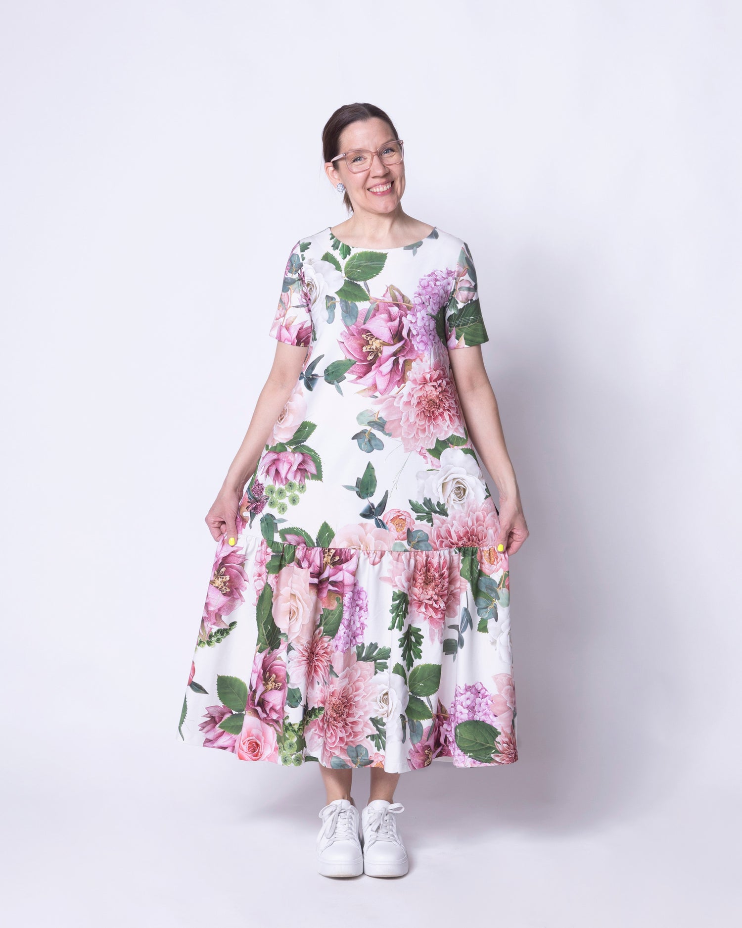 FRILLA dress, Kukkakimppu - white