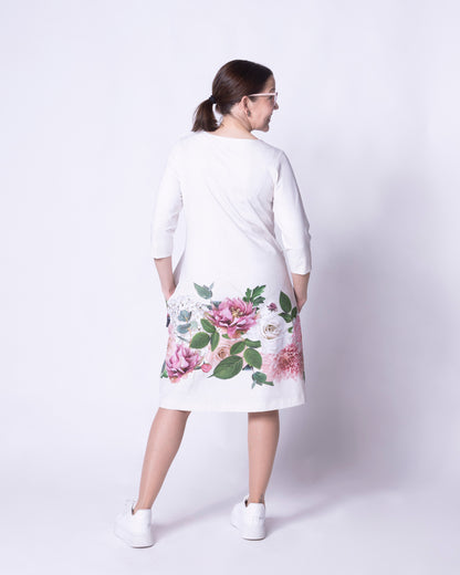 HUPS! Iisimekko, Kukkakimppu ja kettu - vaalea - 3XL 