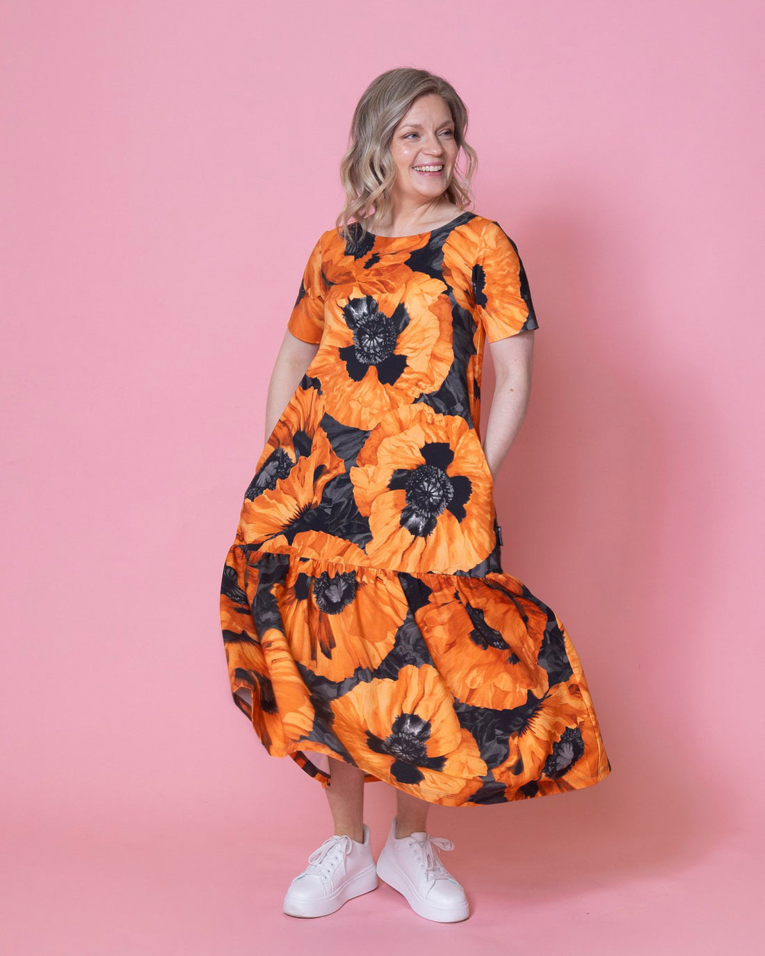 FRILLA dress, Tuulenkukka - orange