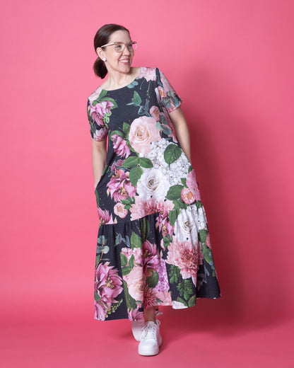 FRILLA dress, Kukkakimppu - black