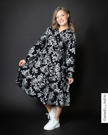 HELMI dress, Babushka Roses - silver