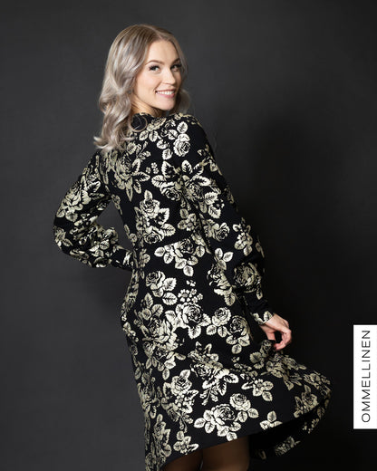 HELMI dress, Babushka Roses - gold champagne