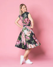 BELL skirt, Kukkakimppu - black