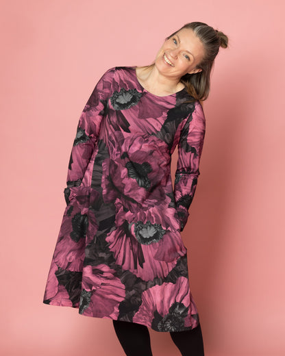 DRESS tunic, Tuulenkukka - wine, slight II-quality