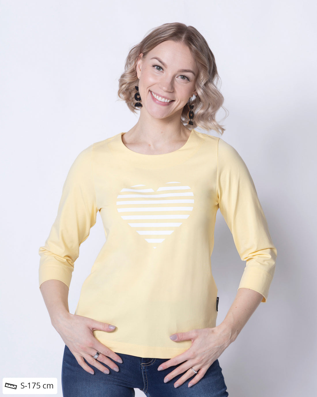 MIELI shirt, heart - light yellow