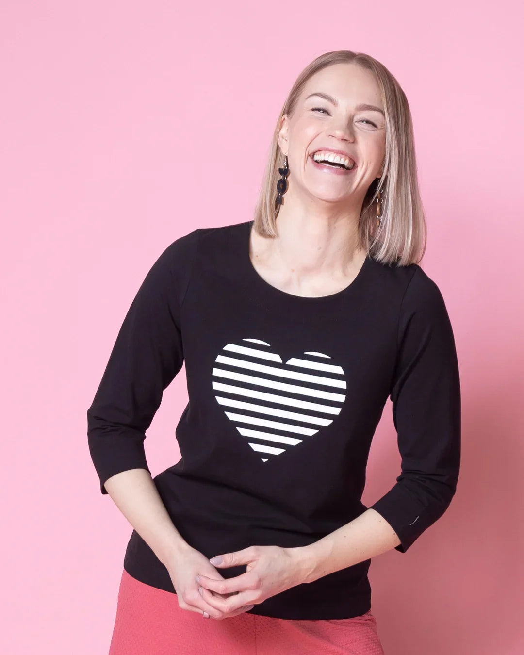 MIELI shirt, heart - black
