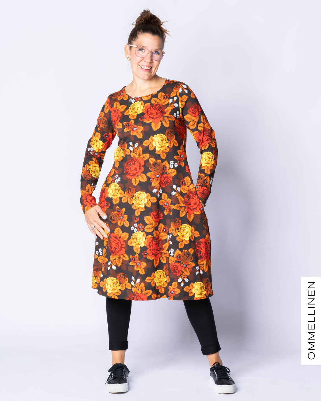 WHOOPS! DRESS tunic, Babushka Roses - autumn - S