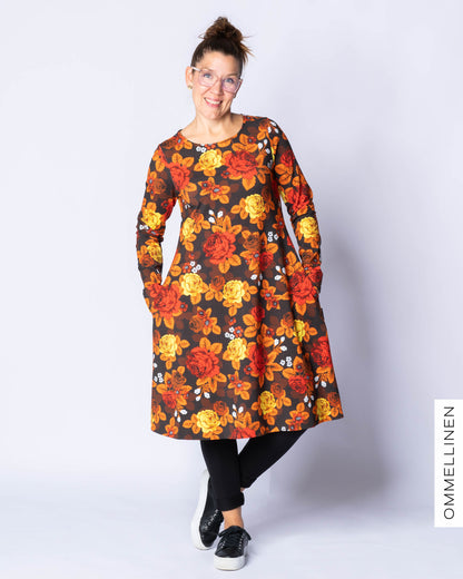 DRESS tunic, Babushka Roses - autumn