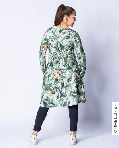 DRESS tunic, Babushka Roses - green