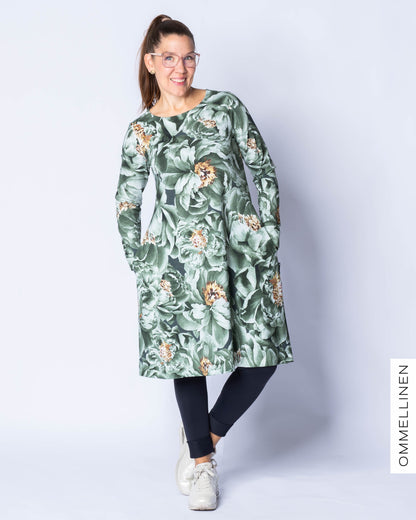 DRESS tunic, Babushka Roses - green