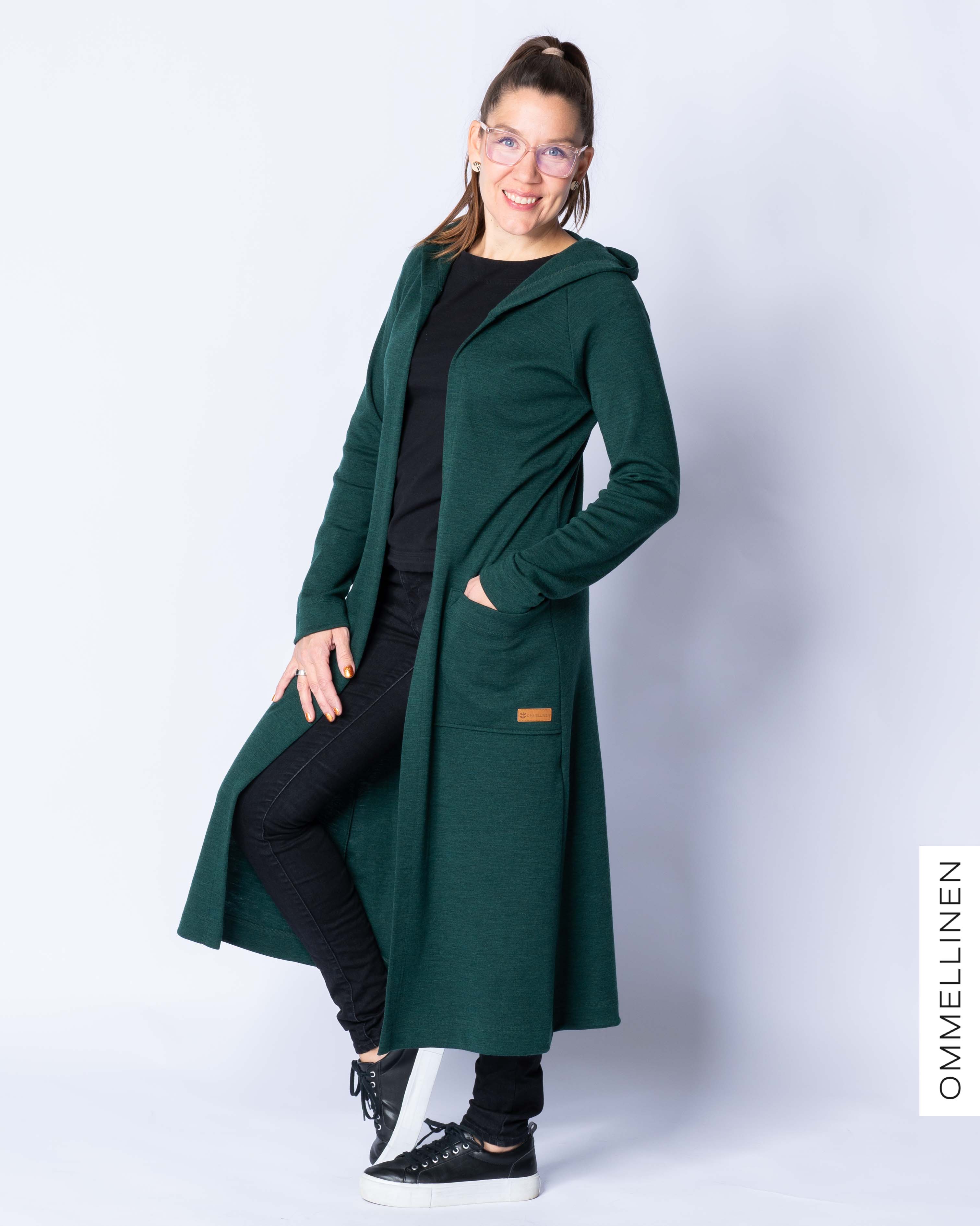 WHOOPS! MERINO WOOL RENTOILU jacket, melange dark green - XL