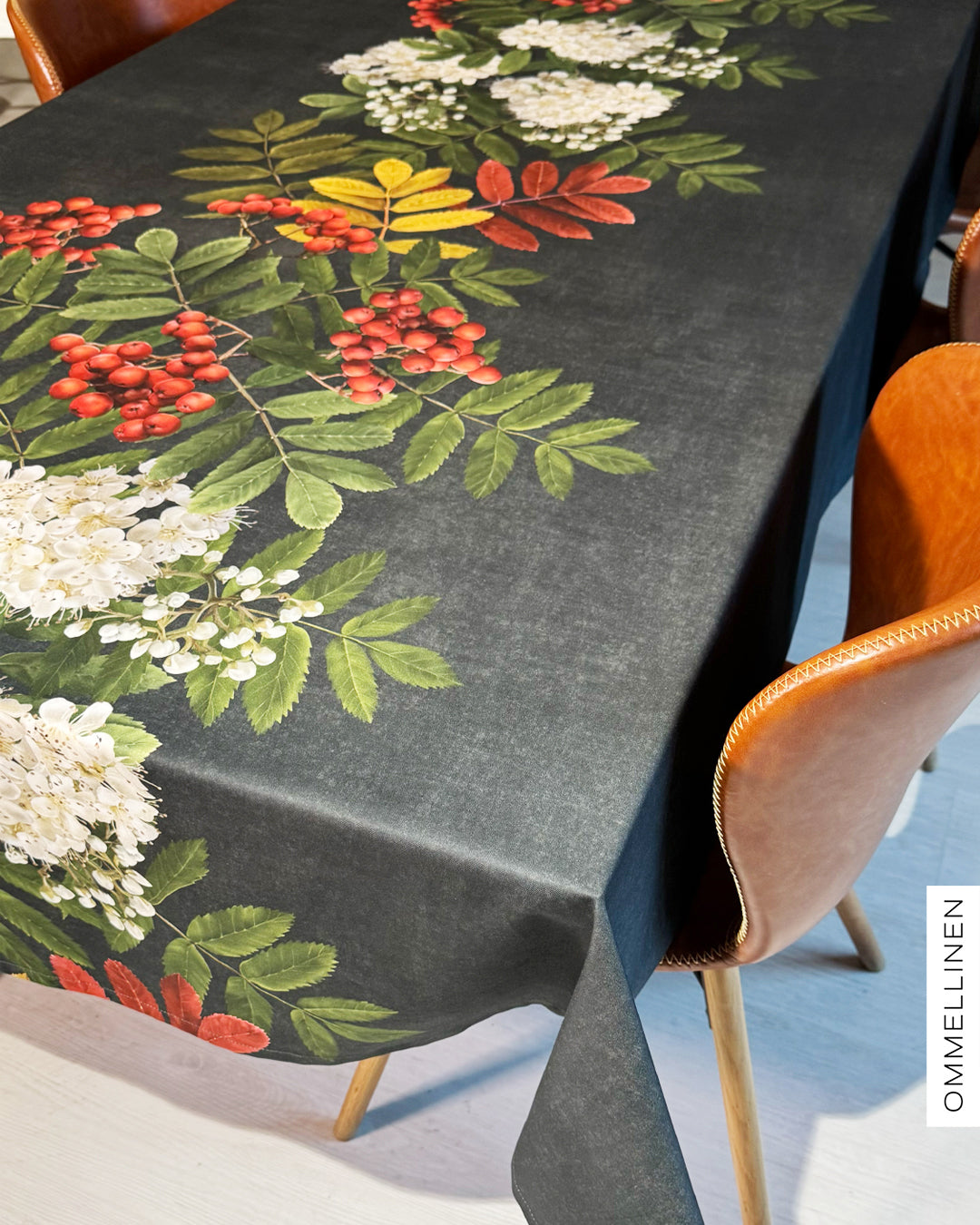 Tablecloth, Pihlaja - grey