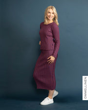 RIBBI skirt - merino wool, purple
