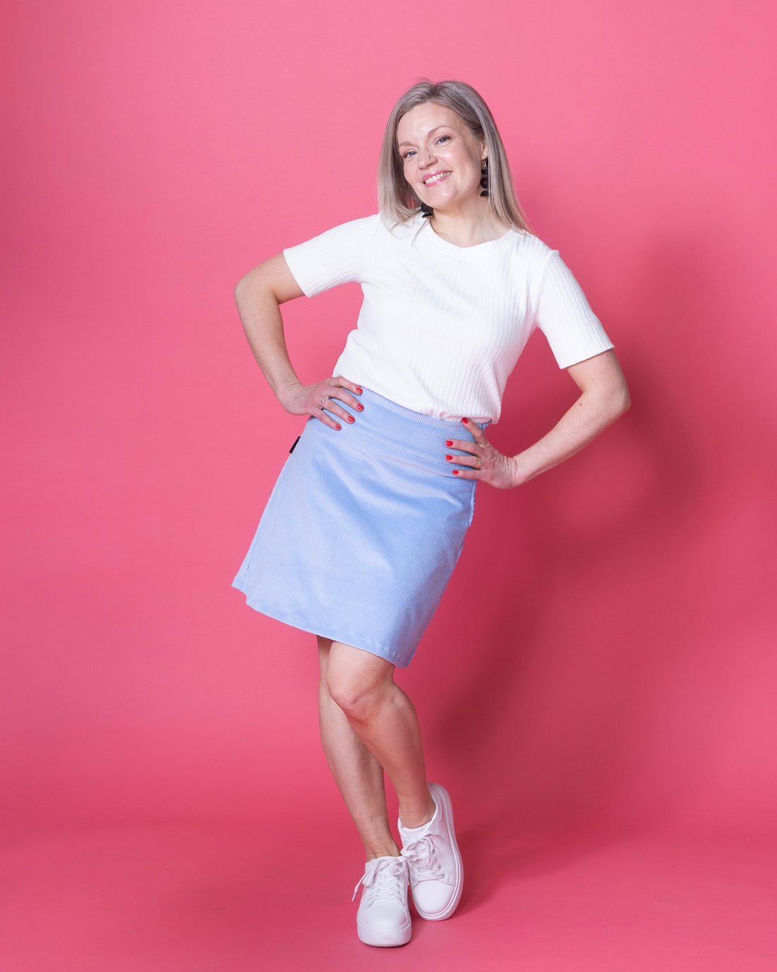 Vakosamettihame, vaaleansininen