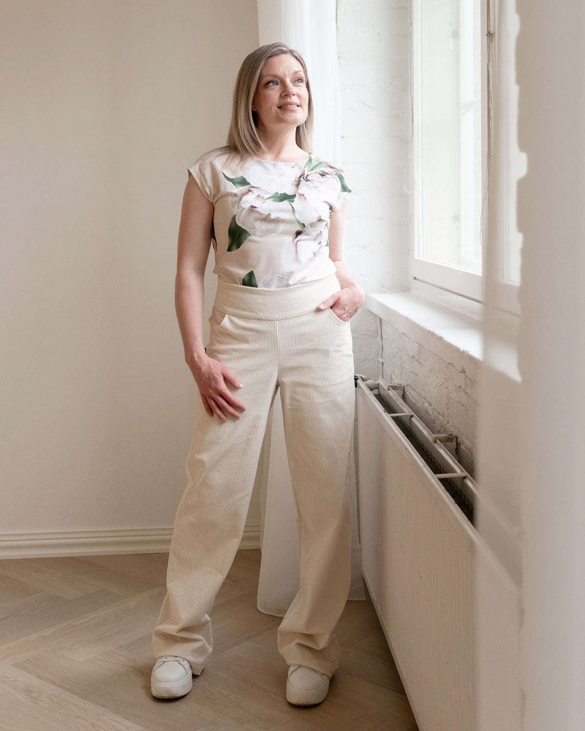CORDUROY pants - NORMAL LENGTH, vanilla