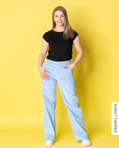 CORDUROY pants - LONG LENGTH, light blue