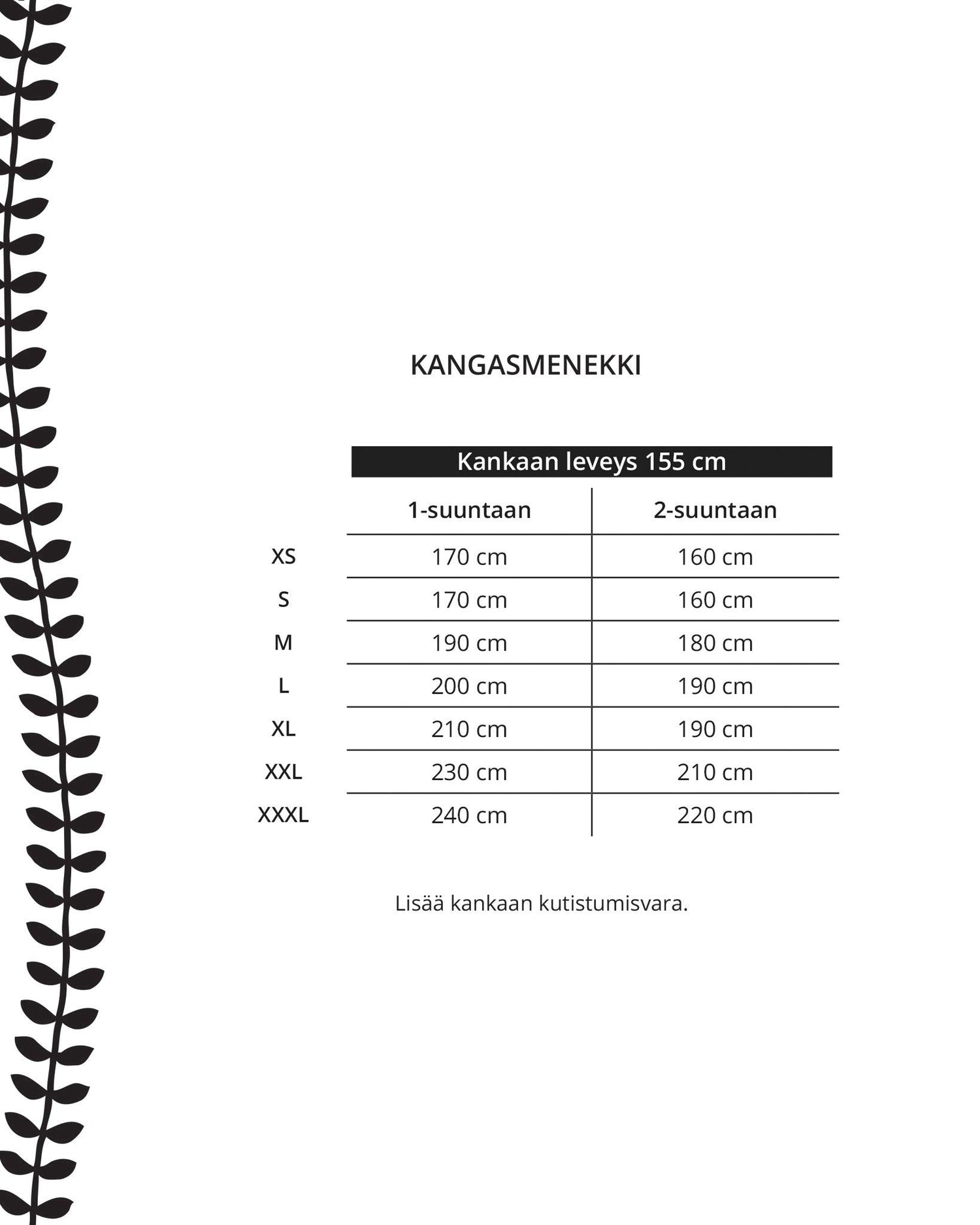 Kaava - peukkuhuppari - Ommellinen