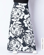 Maxihame, Babushka Roses Jätti - musta/valkoinen, lievä II-laatu - Ommellinen