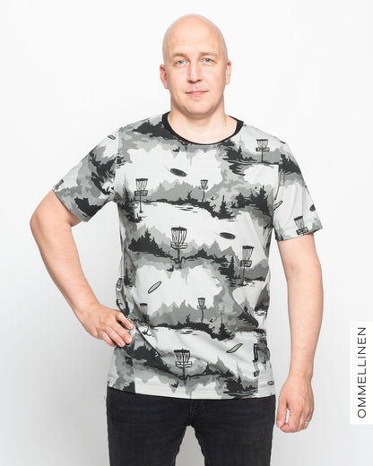 Miesten T-paita, Frisbeegolf - harmaa - Ommellinen