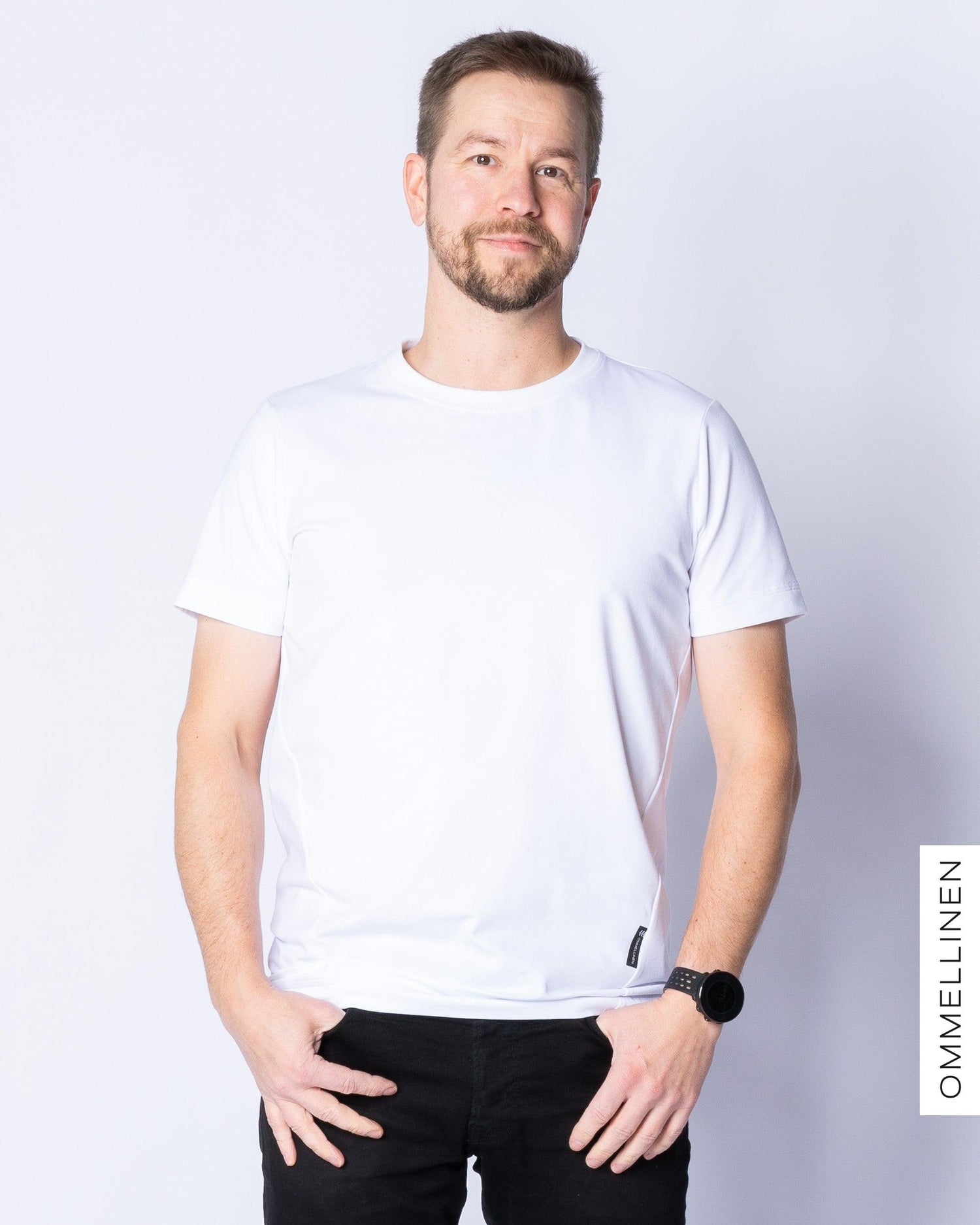 Miesten T-paita, Valkoinen - lievä II-laatu - Ommellinen