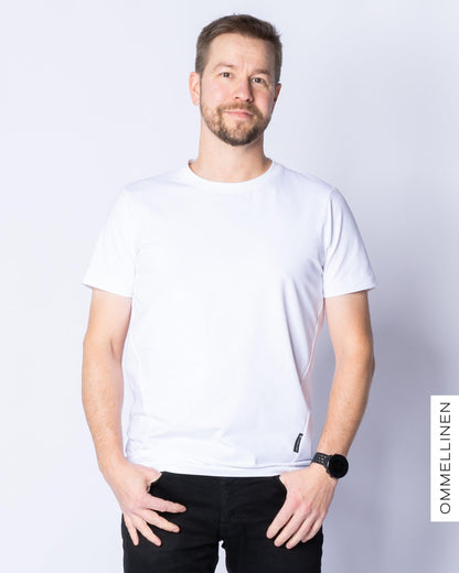 Miesten T-paita, Valkoinen - lievä II-laatu - Ommellinen