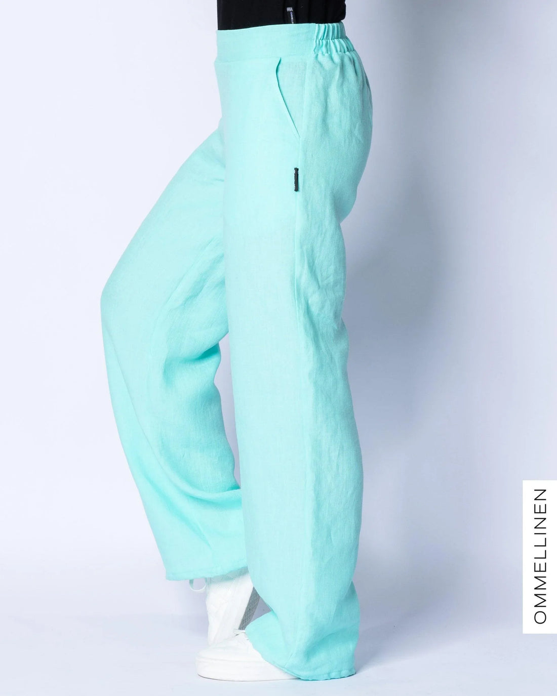 Pellavahousut, JÀÀnsininen - Ommellinen