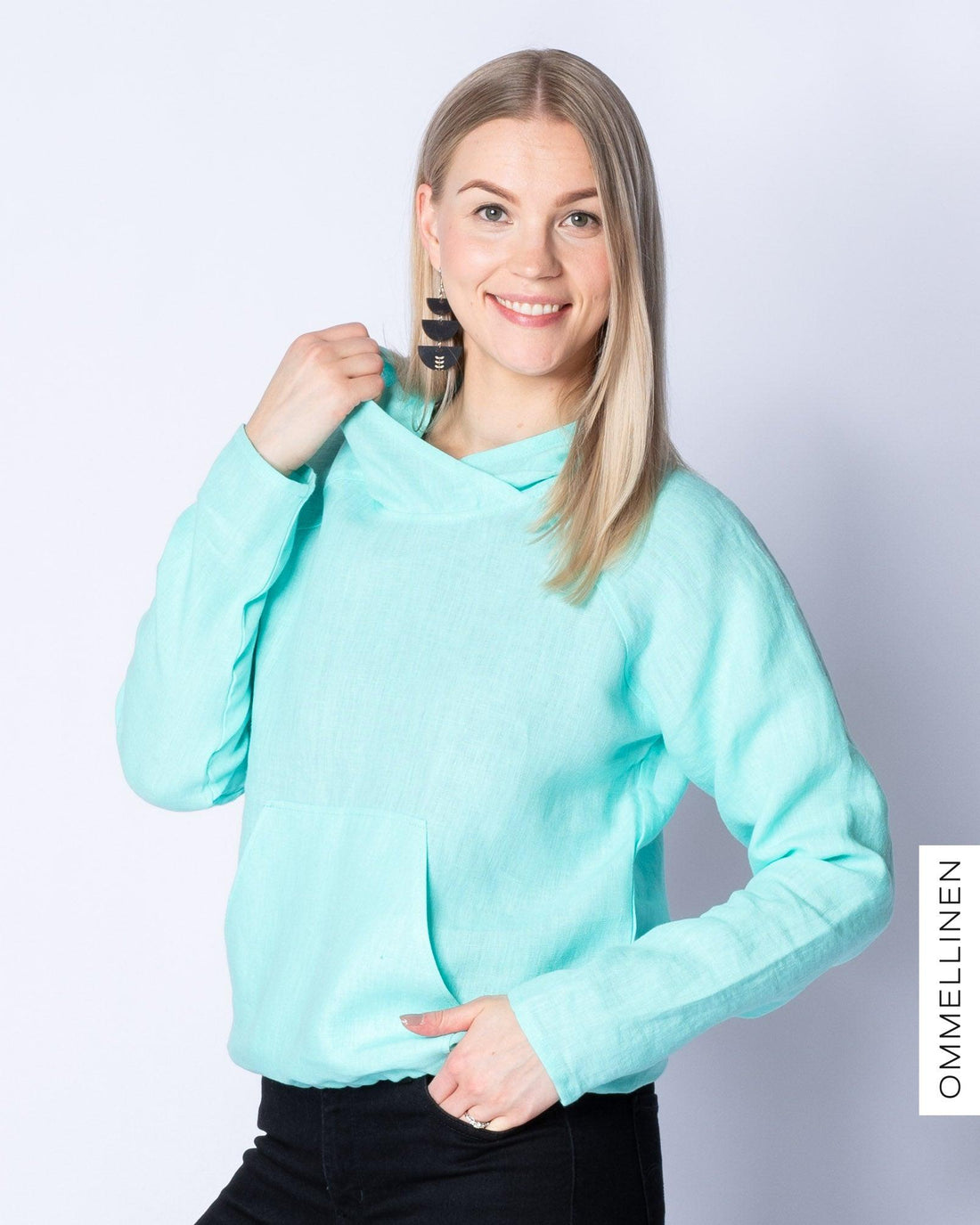 Pellavahuppari, JÀÀnsininen - Ommellinen